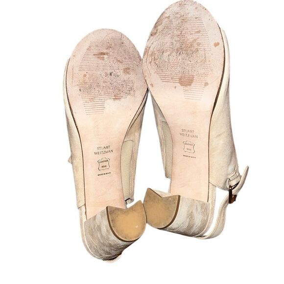 Stuart Weitzman Cream Studded Women's Shoes Size 9 1/2 - Picture 5 of 5